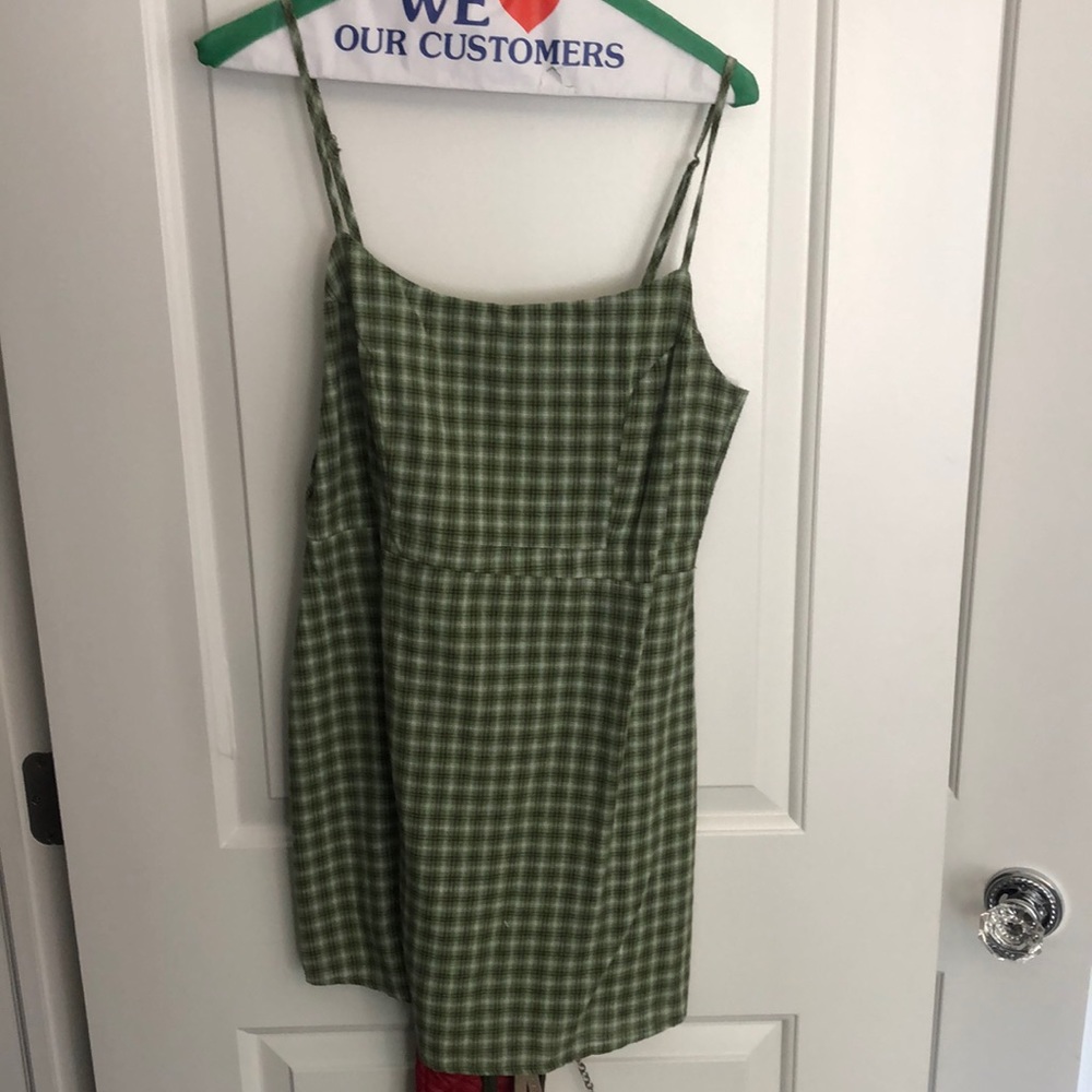 Urban green plaid dress